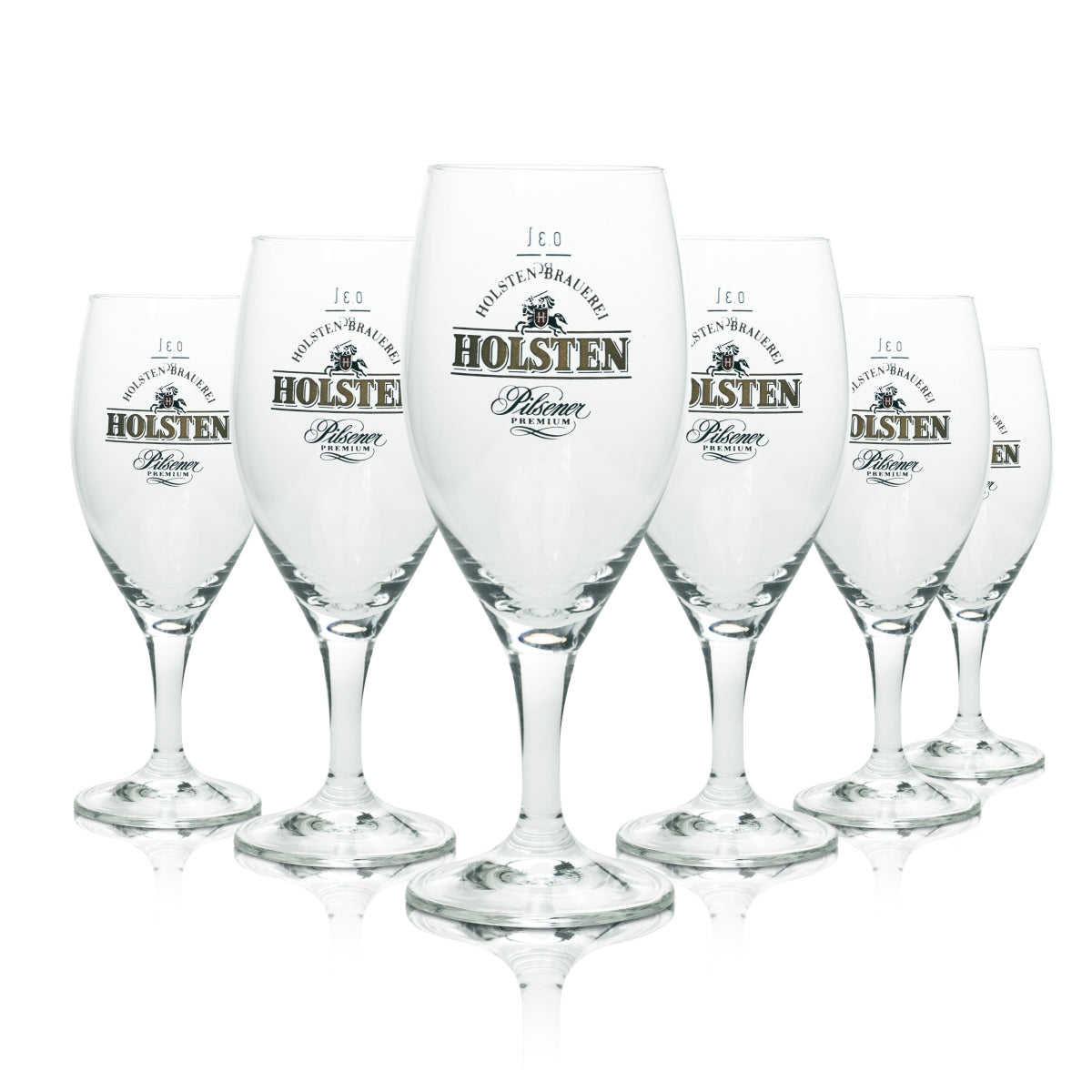 6 verres à bière Holsten 0,3 l coupe/tulipe « Pilsener Premium » RC SANS bord argenté neuf