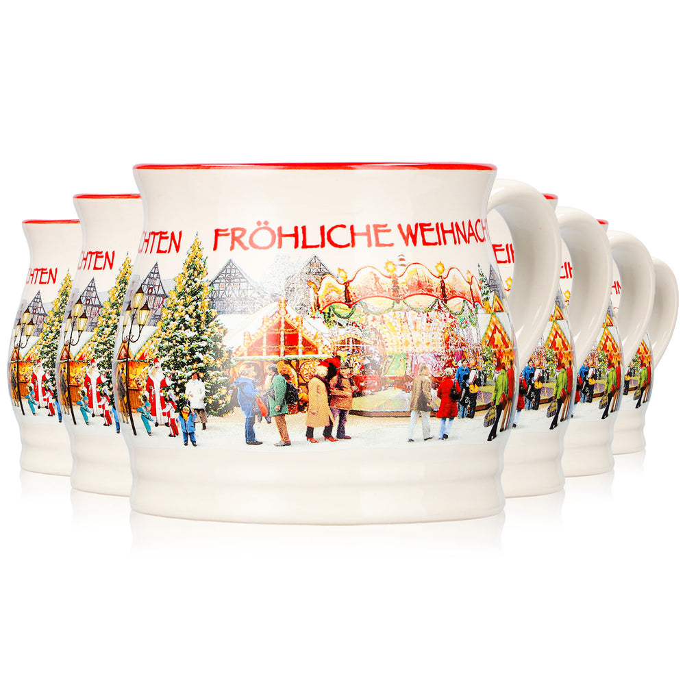 6 tasses à vin chaud Mohaba « Joyeux Noël Chamonix » 0,2 l, graduées