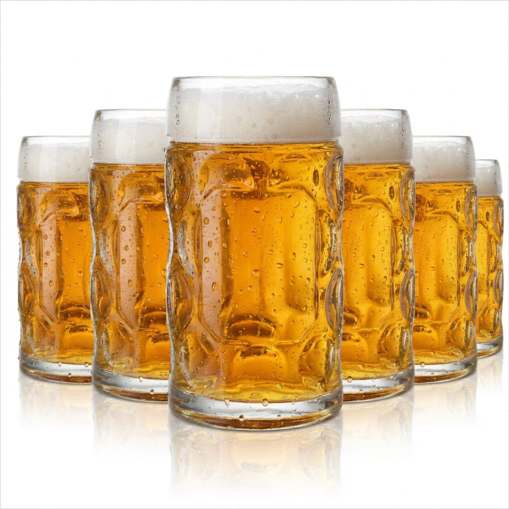 6 chopes à bière Stölzle Isar Seidel de 0,5 l avec verre à bière « Punkt »