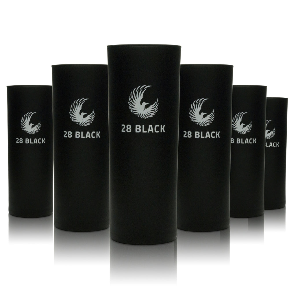 6x 28 verres à long drink Black Energy 220 ml - Noir mat, boissons élégantes