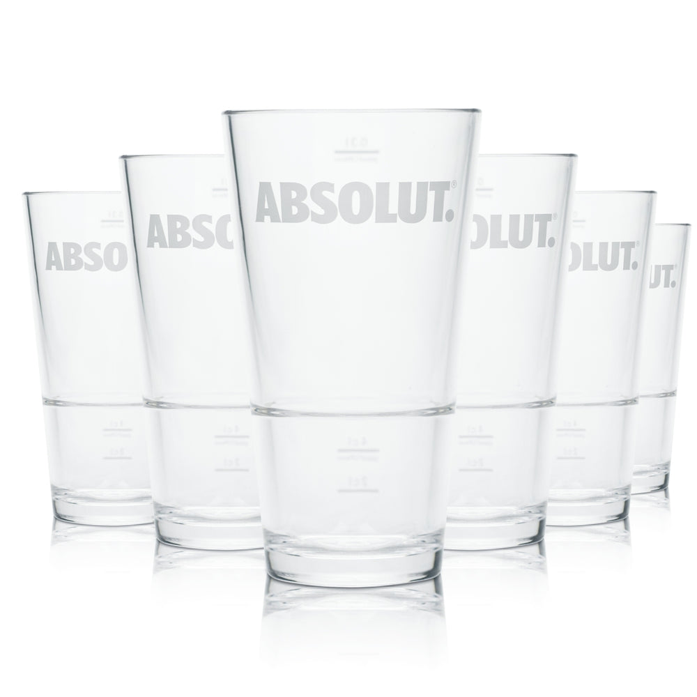 6x gobelets Absolut en plastique dur réutilisables de 0,3 l, calibrés, pour la restauration
