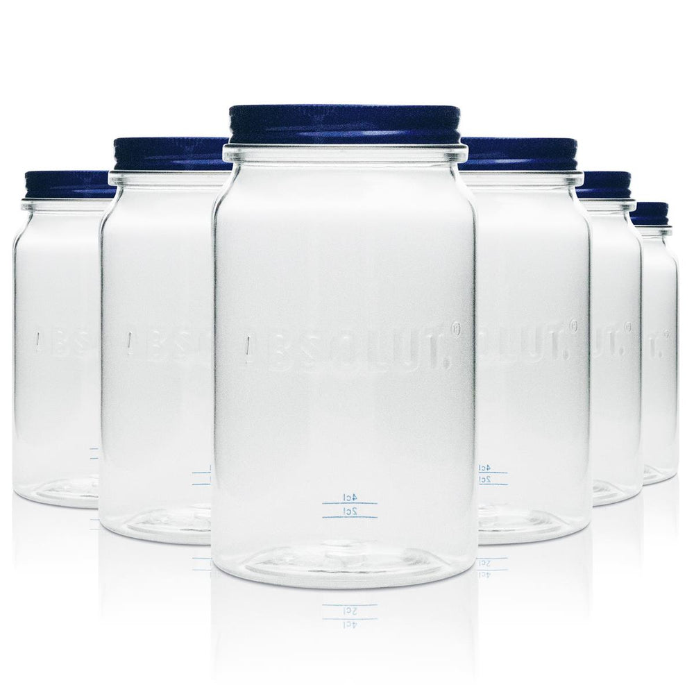 6x Gobelet en plastique absolu Verre 0,57 l Plastique Mason Jar Verre à anse Couvercle