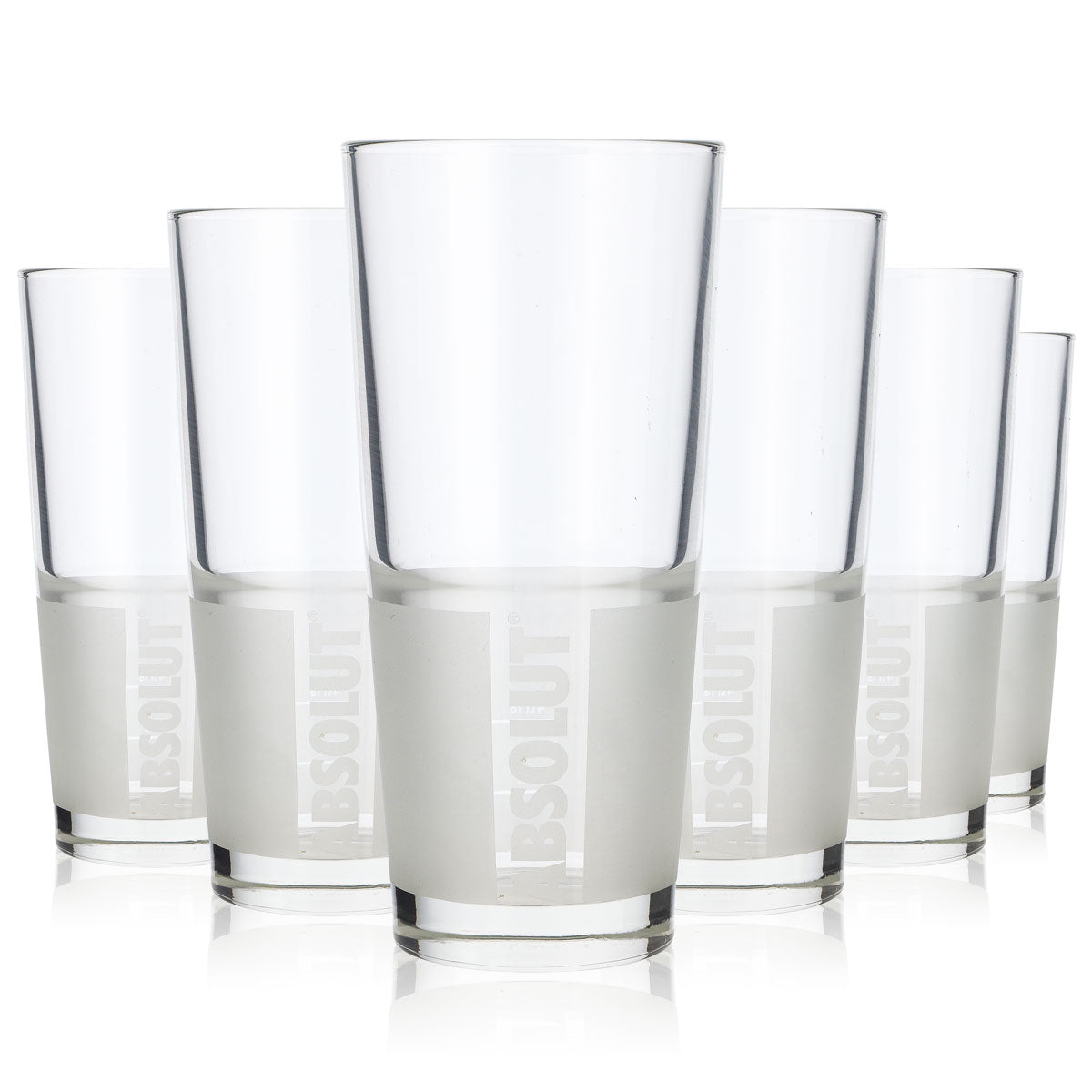 6 verres Absolut Vodka 0,34 l Verres à long drink satinés + logo vertical – Vue 5