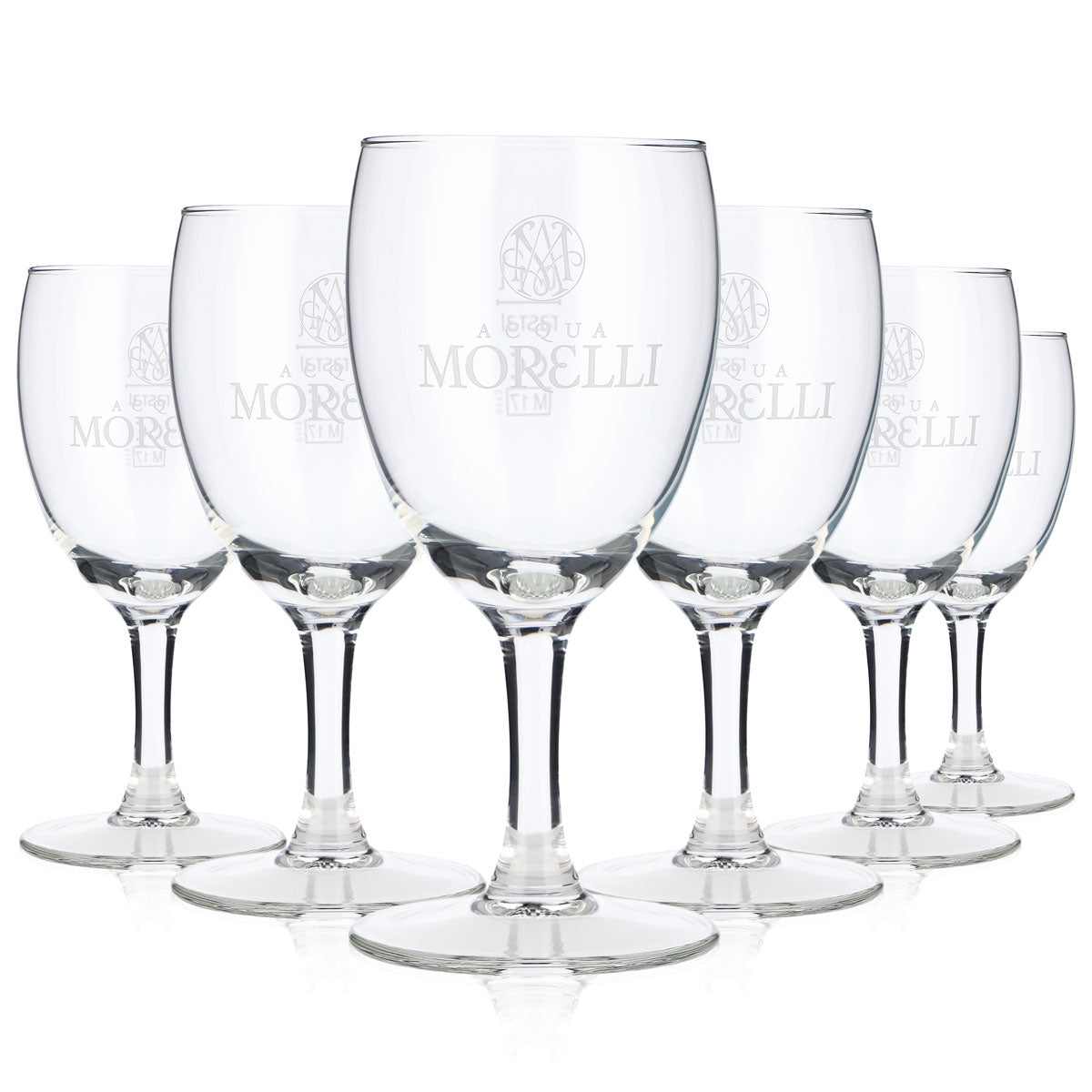 6 verres à eau Acqua Morelli 0,1 l, coupe, logo blanc Rastal Westerwald