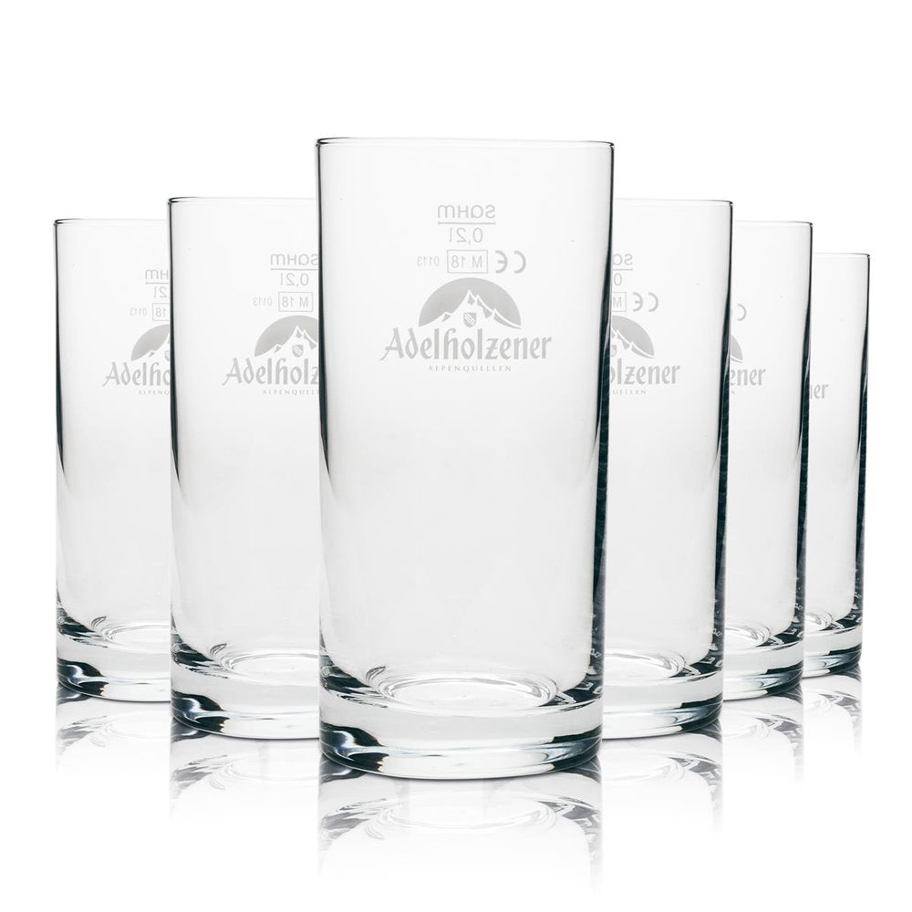 6 verres à eau Adelholzener 0,2 l Sahm