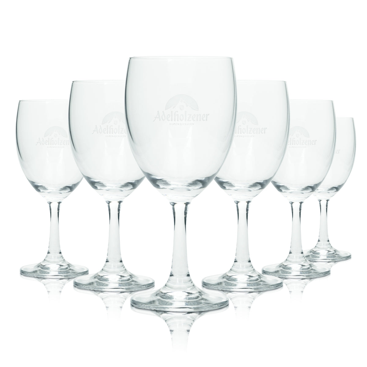 6 verres à pied Adelholzener Wasser 0,2 l, neufs