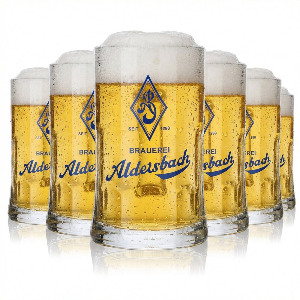 6x Aldersbach Verre 0,5 l Chope à bière Humpen Seidel Chopes Verres Set Brasserie Gastronomie