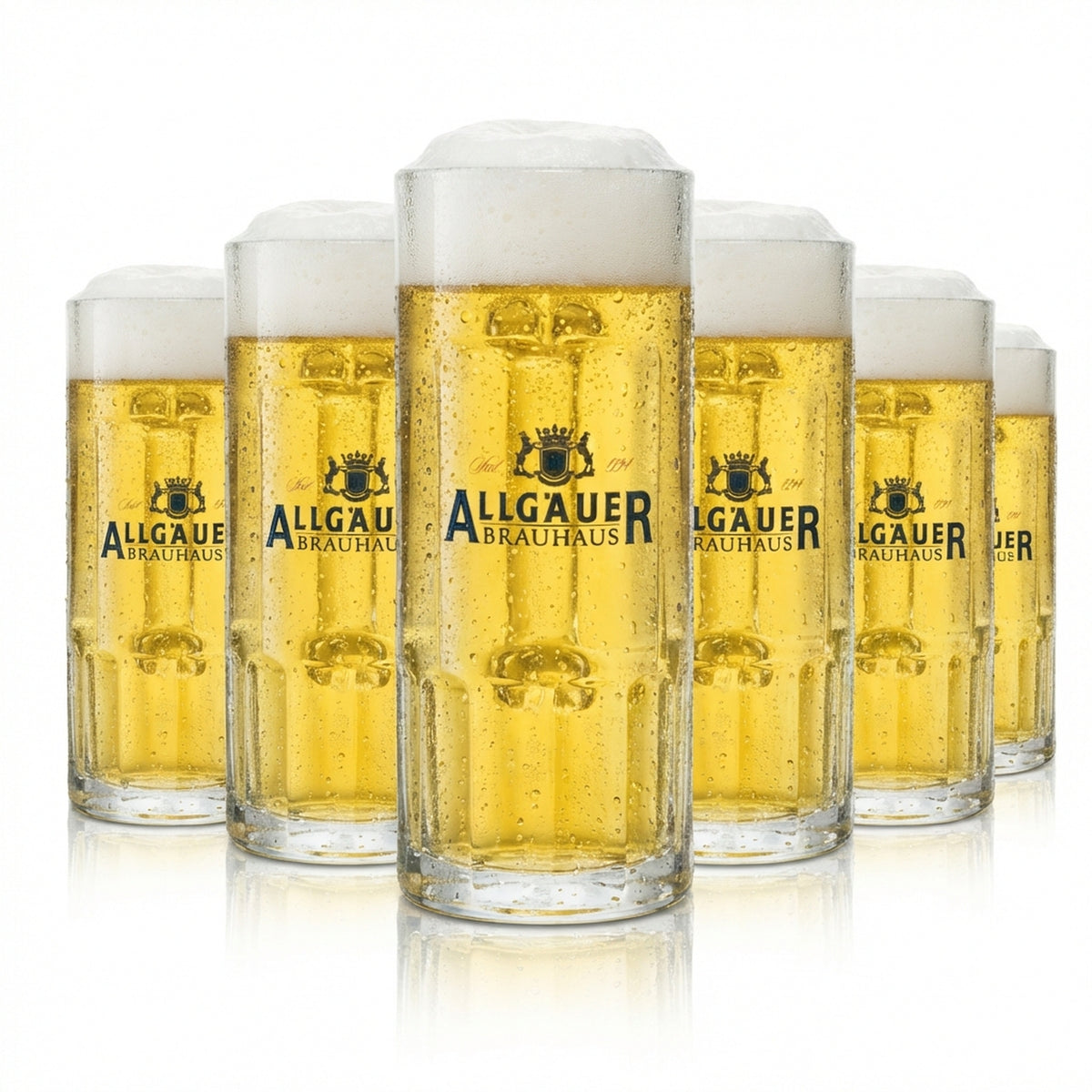 6 verres à bière Allgäuer Brauhaus 0,5 l, chope Seidel avec anse, brasserie Gastro Humpen