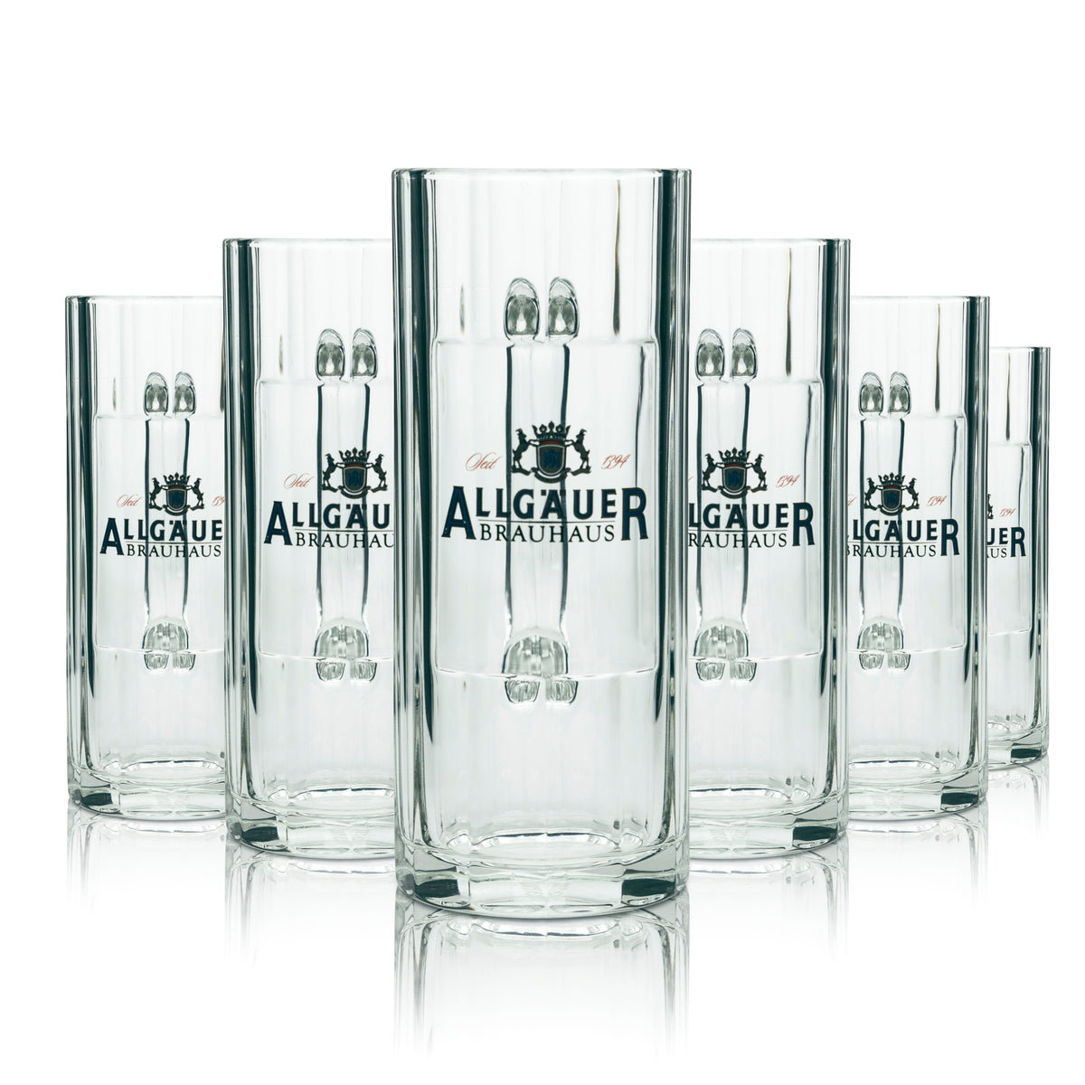 6 verres à bière Allgäuer Brauhaus 0,5 l, chope Seidel avec anse, brasserie Gastro Humpen – Vue 5