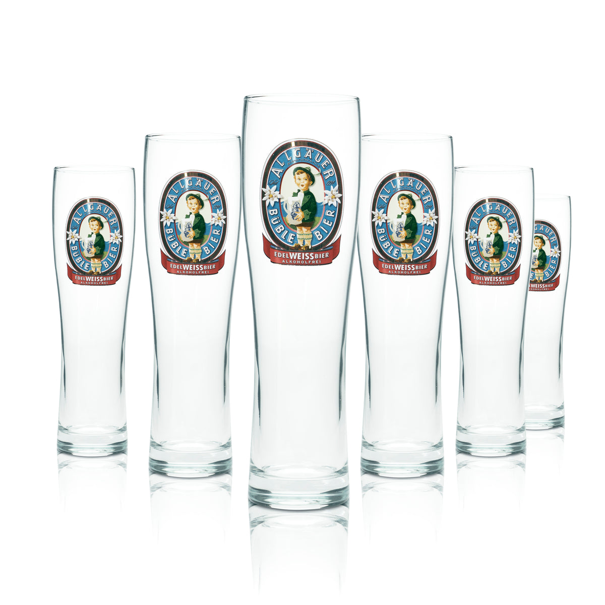 6 verres à bière Allgäuer Büble 0,5 l, bière blanche sans alcool, verres à levure, gastronomie – Vue 4