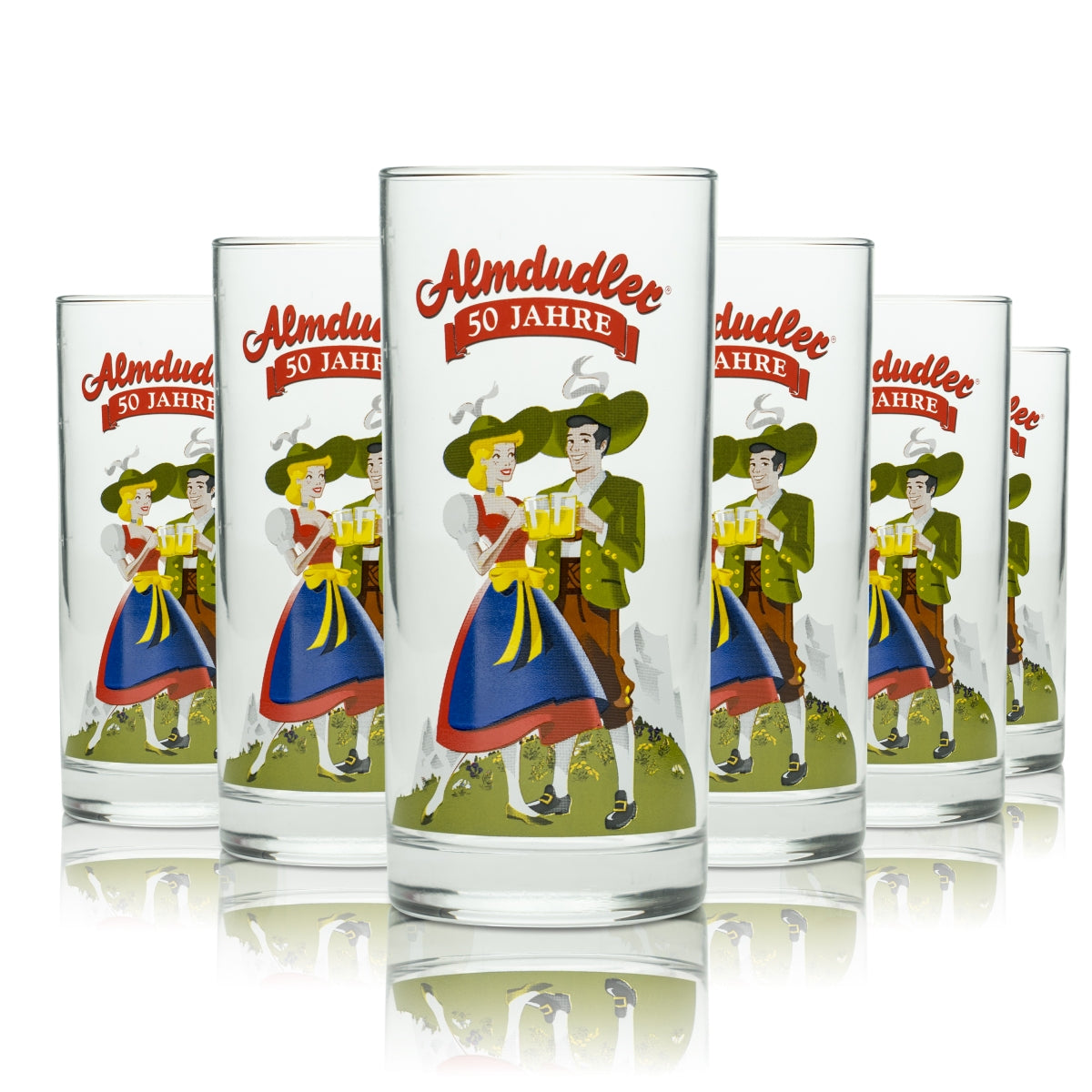 6 verres à long drink Almdudler Softdrink 0,25 l, limonade aux herbes, bar d'hiver, ski