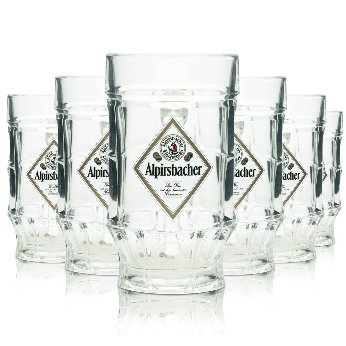 6 verres à bière Alpirsbacher 0,3 l, chope Strasbourg, Sahm Seidel, verres à anse, chopes
