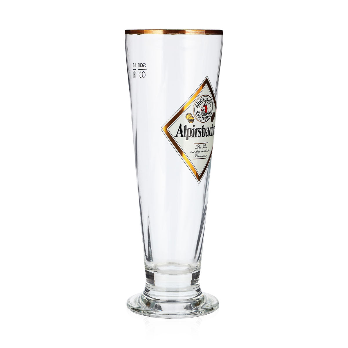 6 verres à bière Alpirsbacher de 0,3 l, forme coupe, bord doré et motif en relief « Sahm Florenz » (lot de 6) – Vue 3