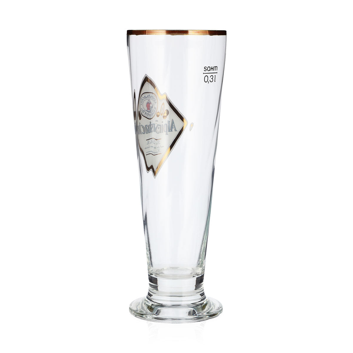 6 verres à bière Alpirsbacher de 0,3 l, forme coupe, bord doré et motif en relief « Sahm Florenz » (lot de 6) – Vue 4