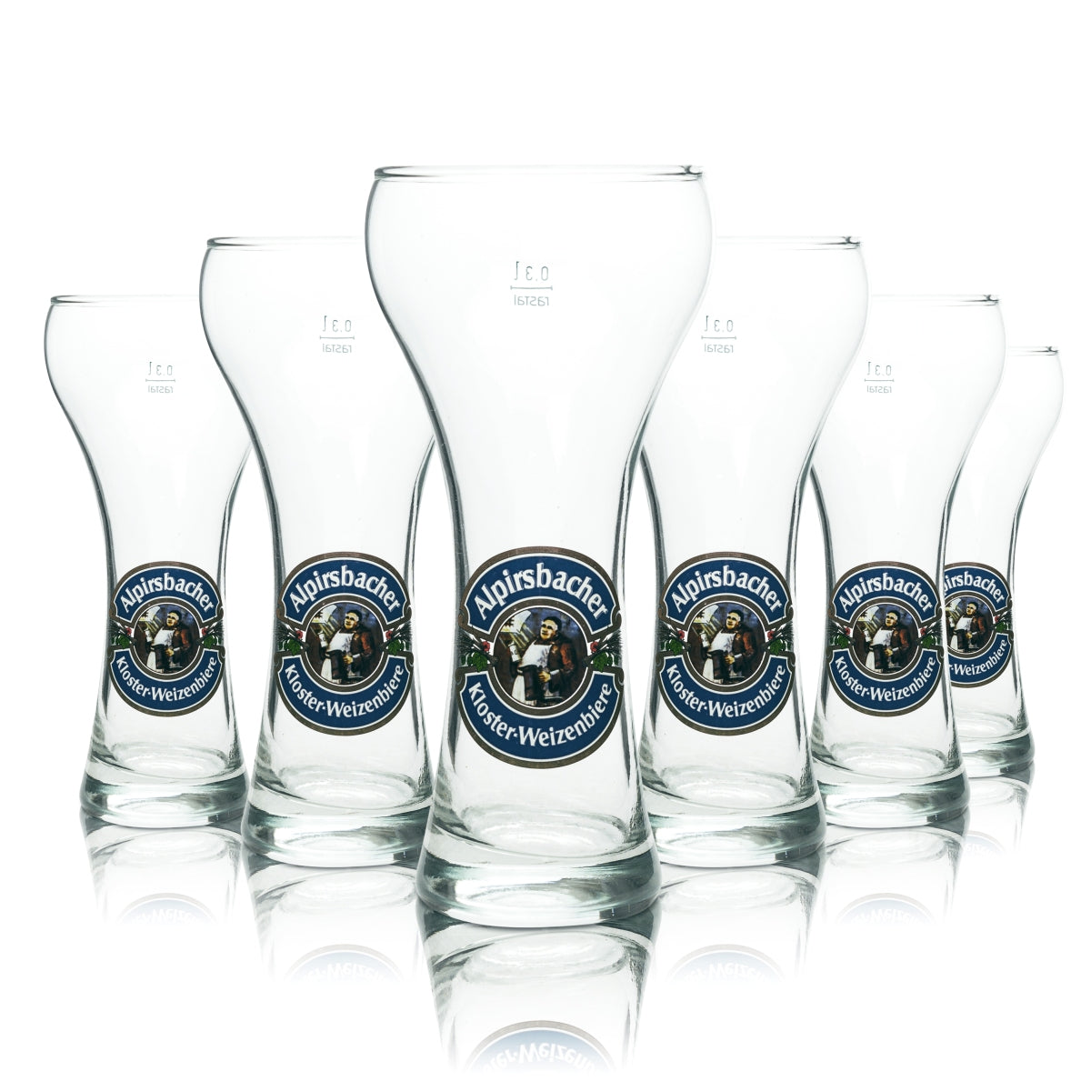 6 verres à bière Alpirsbacher 0,3 l Verres à bière blanche Kloster Weizen Verres à levure rétro