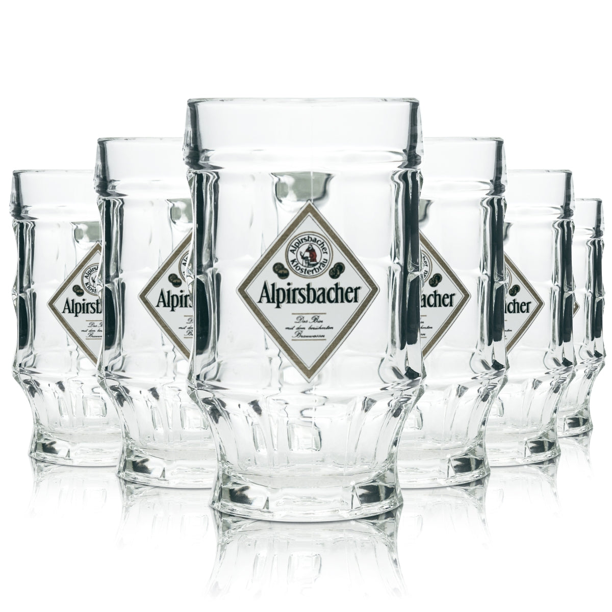 6 verres à bière Alpirsbacher 0,4 l, chope Strasbourg Sahm Seidel, verres à anse, chopes, bière