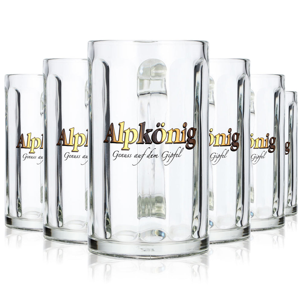 6 verres à bière Alpkönig de 0,25 l, chope Rastal Seidel (lot de 6)