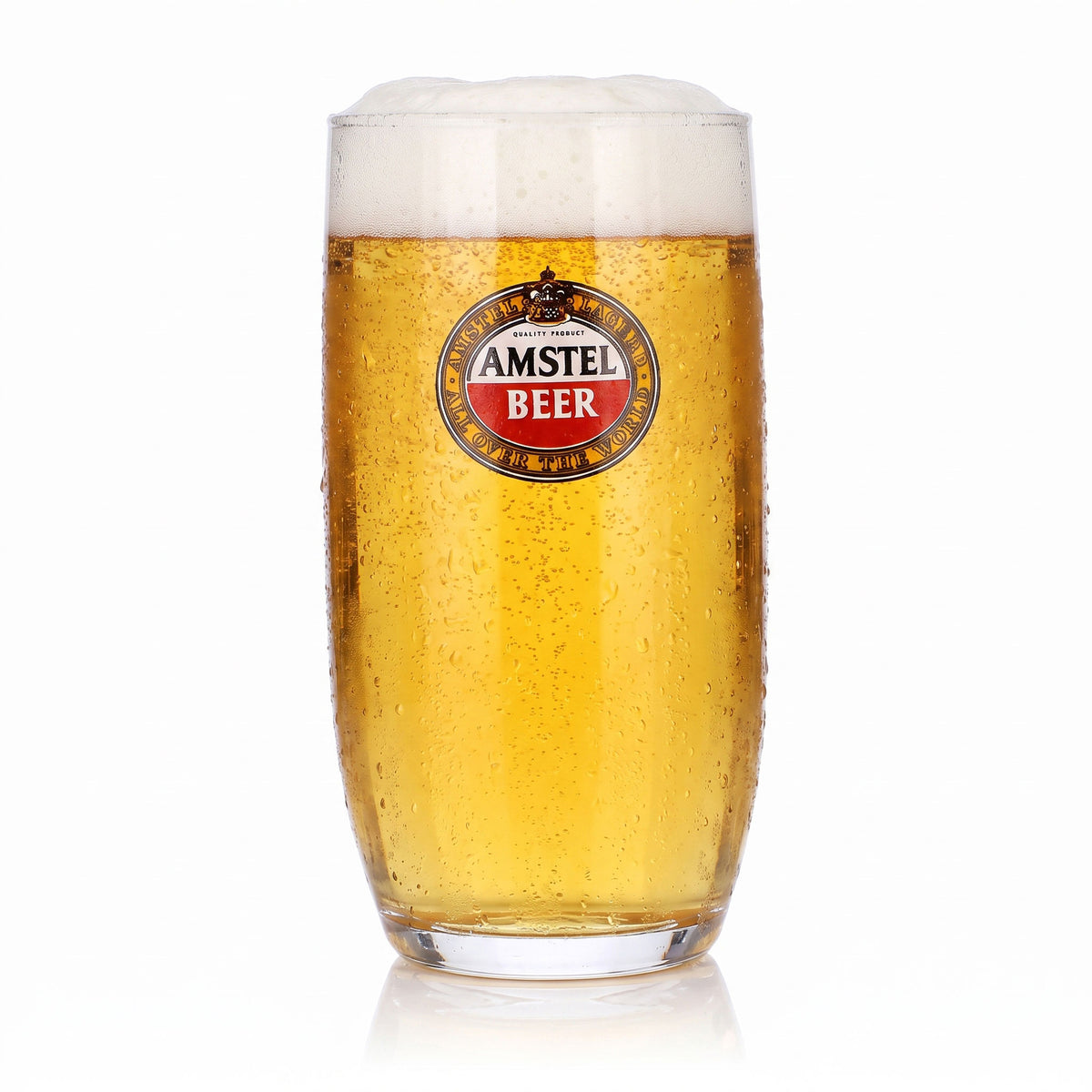 Lot de 6 verres à bière Amstel de 0,33 l, modèle droit, bord doré (lot de 6) – Vue 2