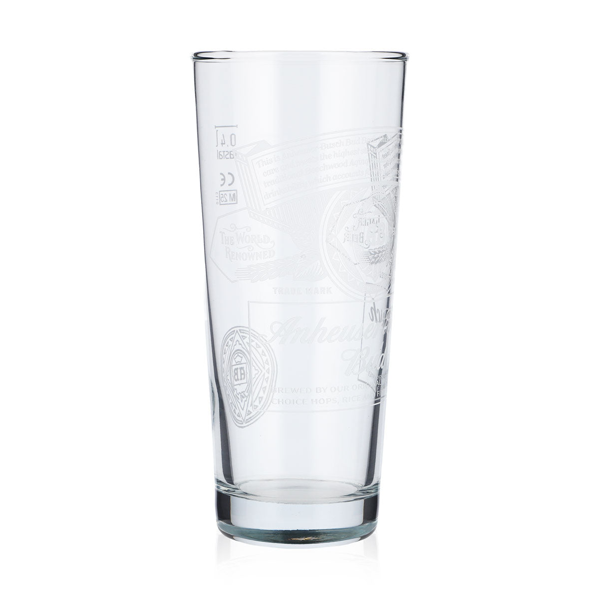 6 verres à bière Anheuser-Busch Bud 0,4 l avec logo blanc Frankonia – Vue 3