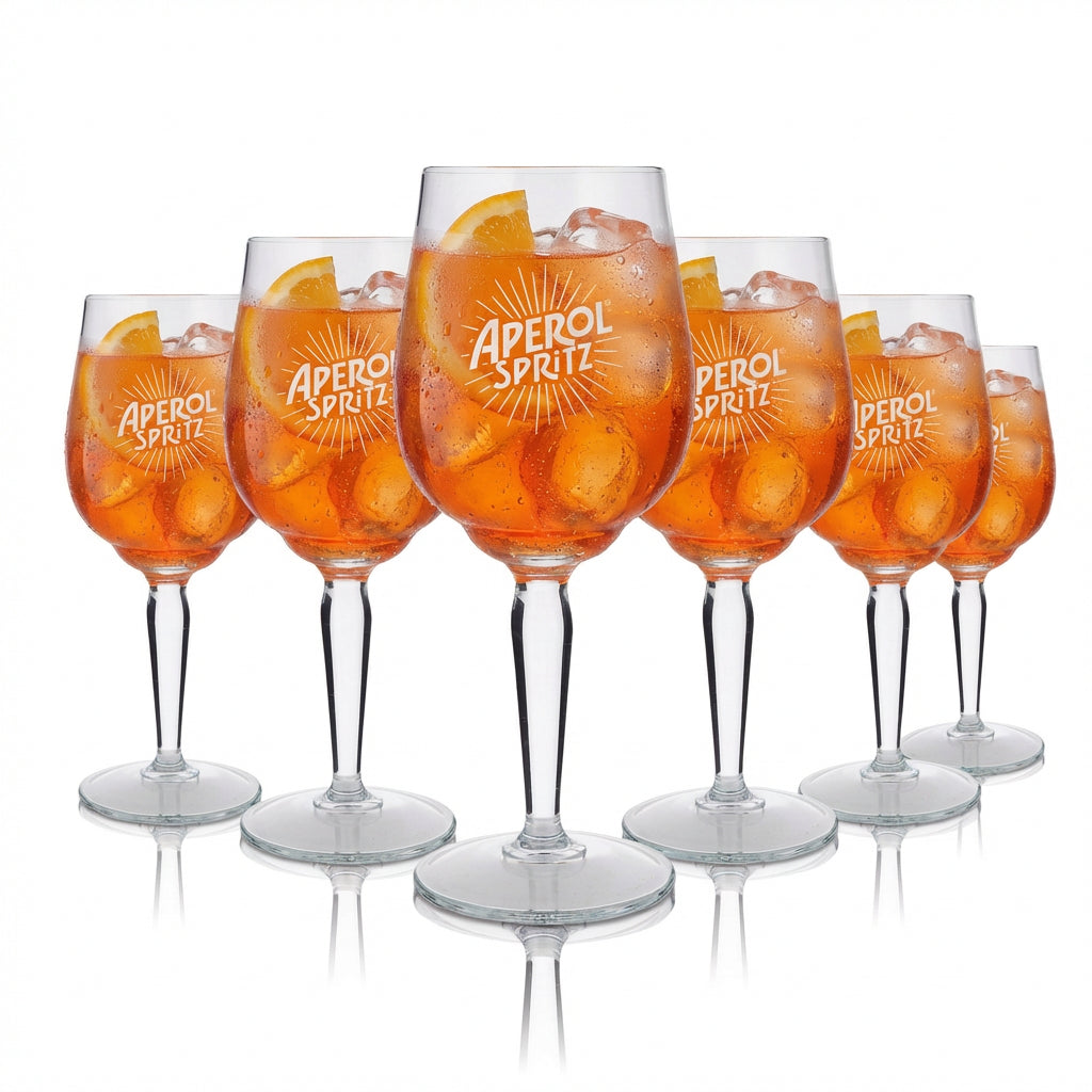 6 verres à apéritif Aperol Spritz Signature Calice 0,45 l – Cristalline, lot de verres à apéritif originaux