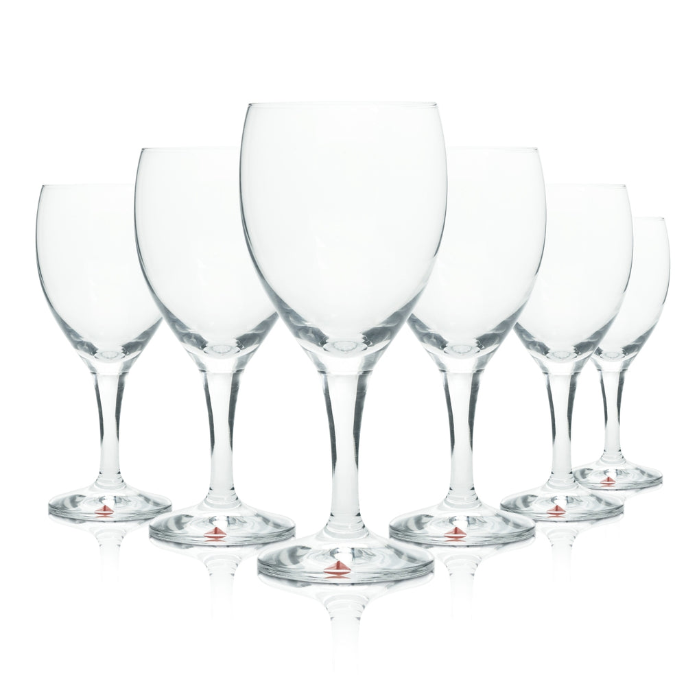 6 verres Apollinaris 0,2 l, flûte, pied, verres à pied, eau minérale, eau gazeuse, restauration