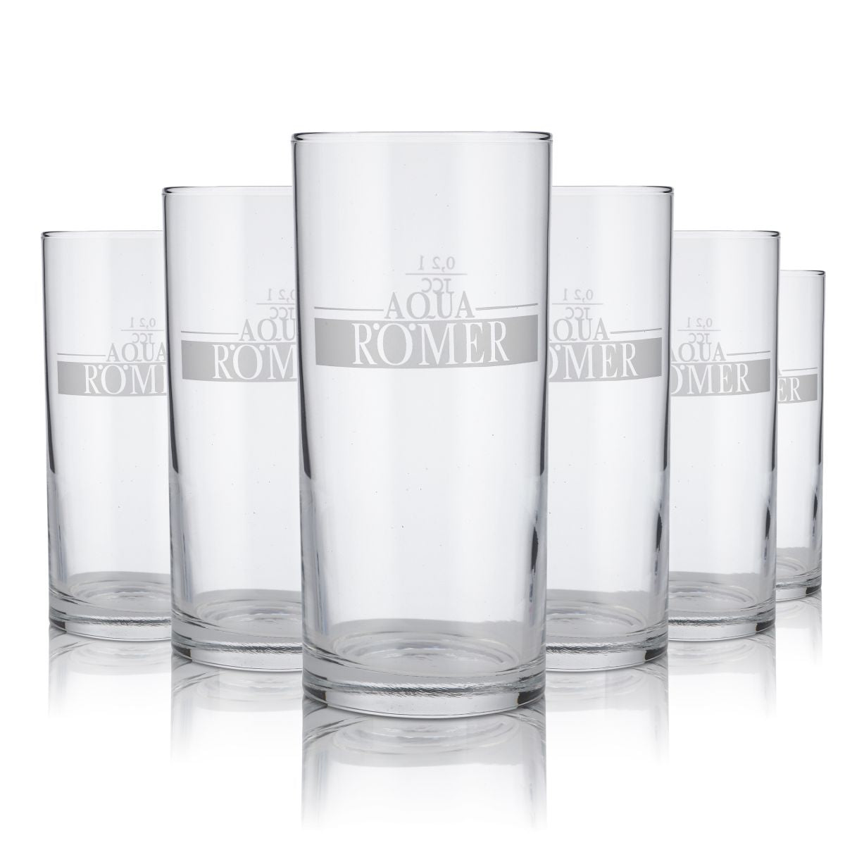 6x Aqua Römer verre verres 0,2l set eau minérale gazeuse soda gastro