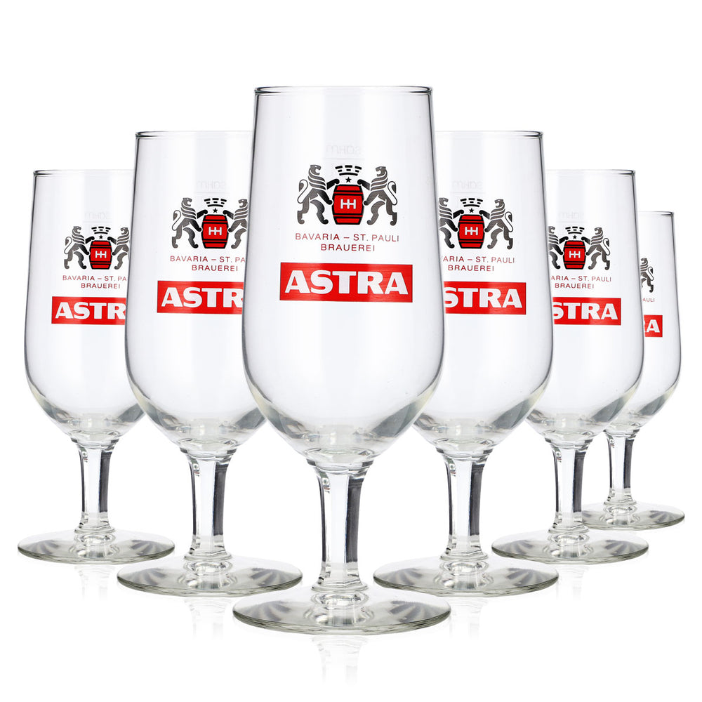 6 verres à bière Astra de 0,2 l, forme tulipe, St. Pauli Sahm, verres à bière de type coupe