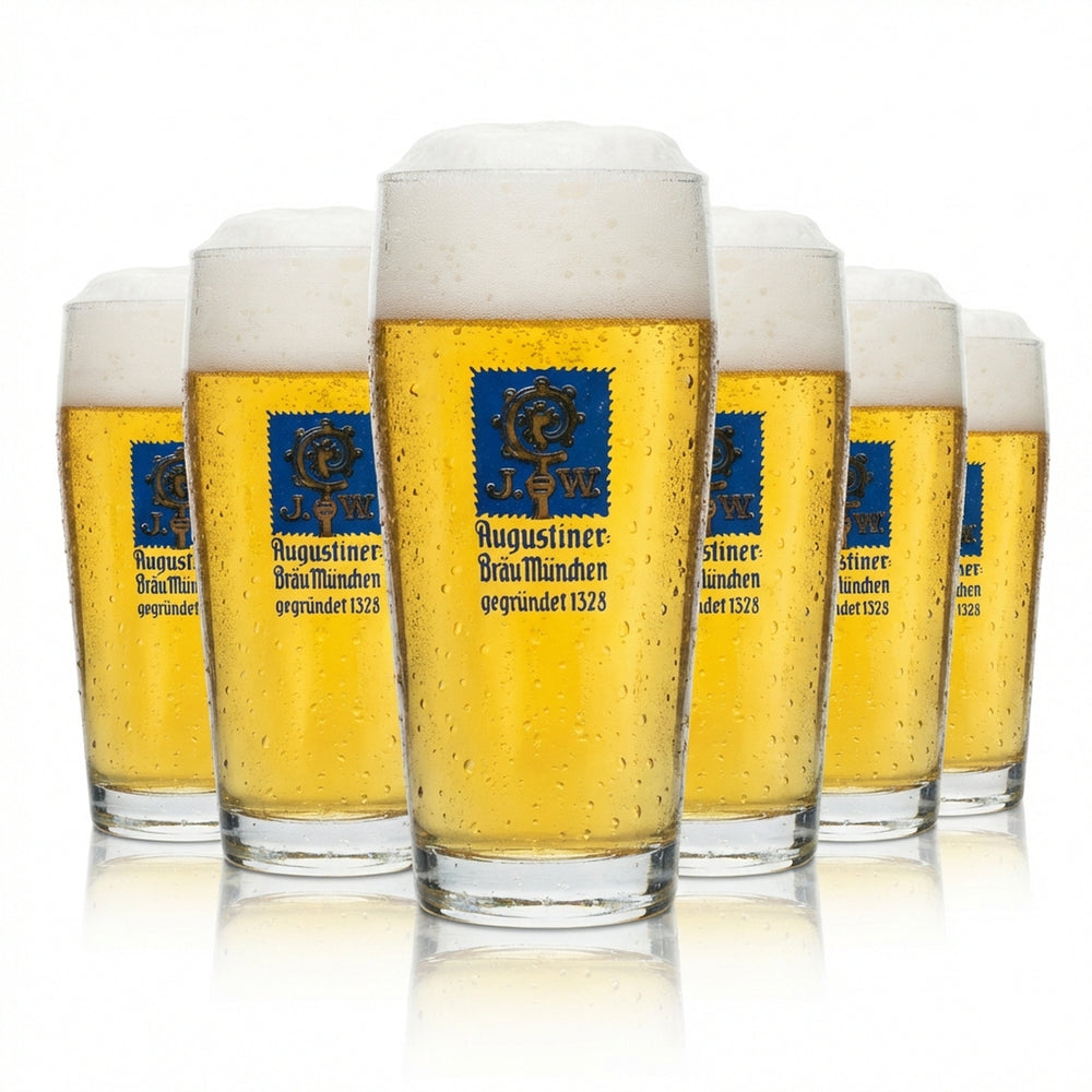 6 verres à bière Augustiner 0,25 l Willi Becher