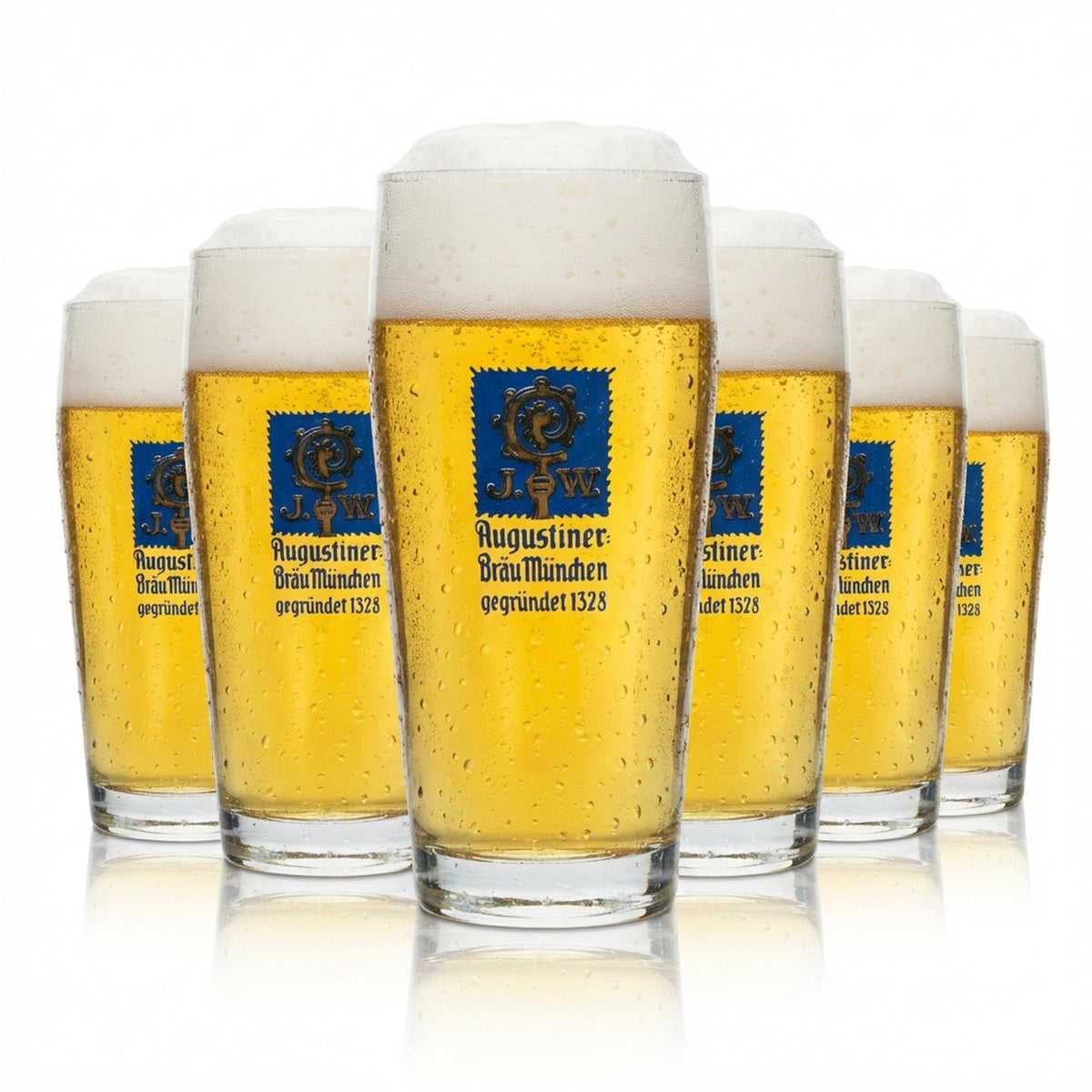 6 verres à bière Augustiner 0,25 l Willi Becher