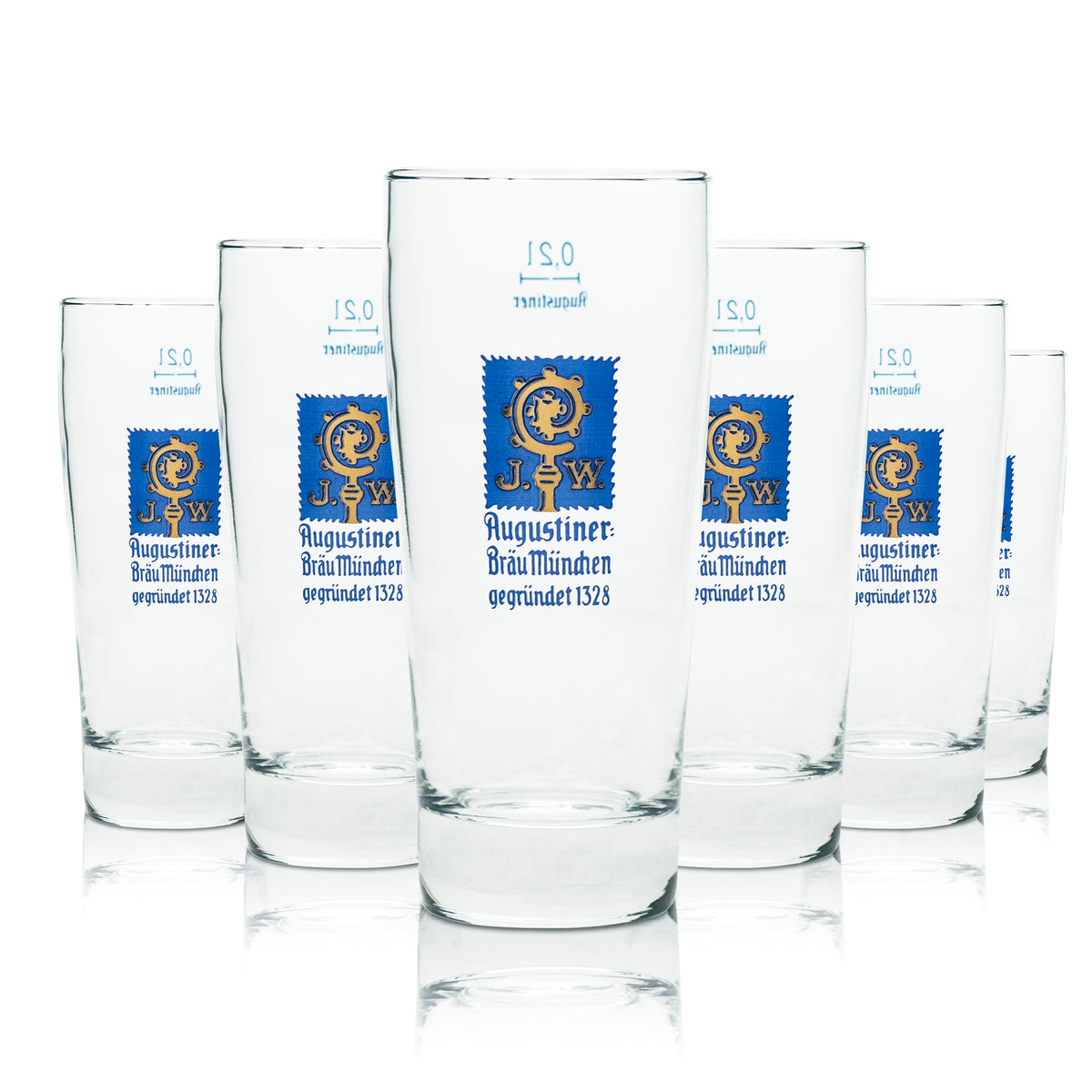 6 verres à bière Augustiner 0,2 l Willi Becher Verres Bavière Brasserie Beer Helles – Vue 4