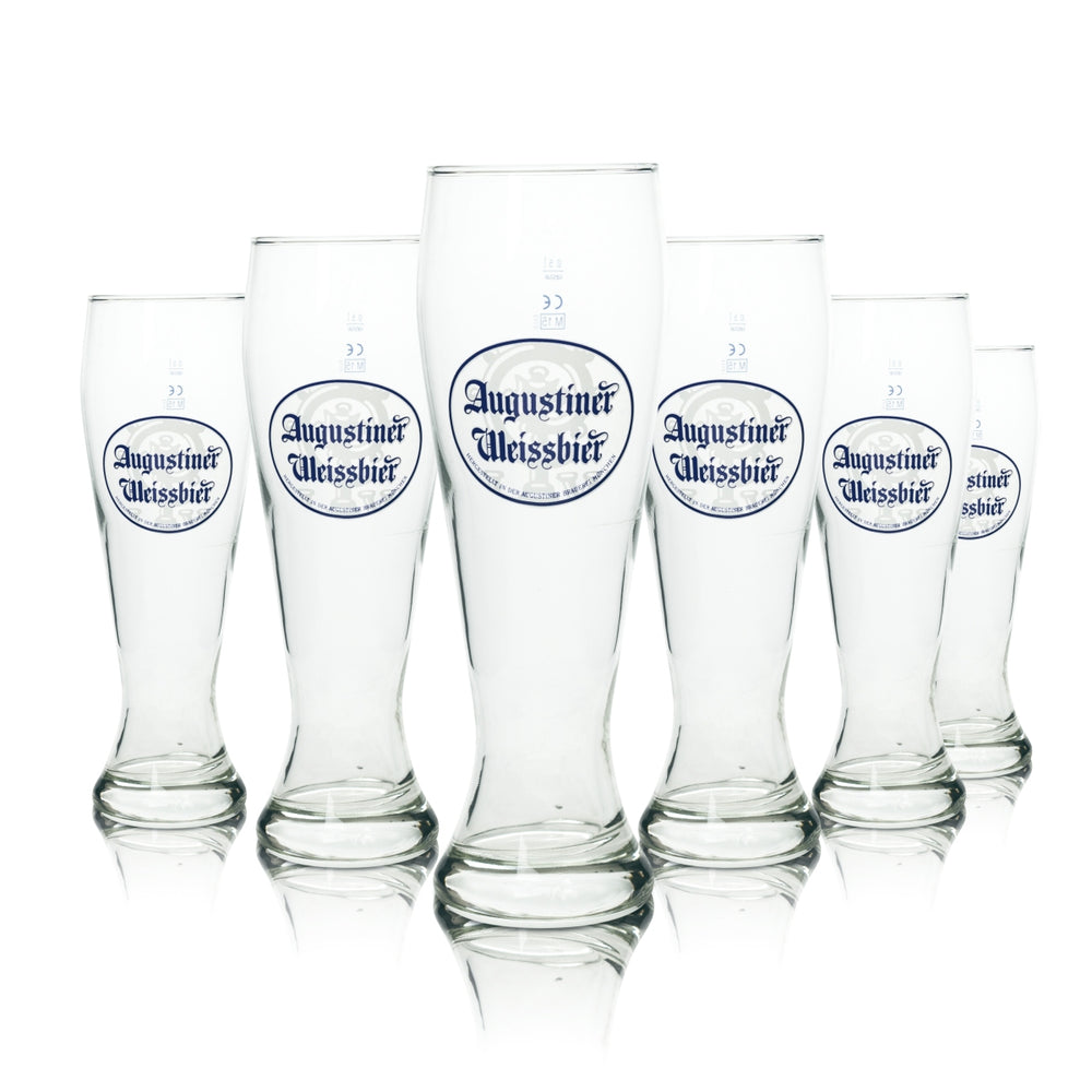 6 verres à bière Augustiner 0,5 l, bière blanche Weissach Rastal Hefe Weizen Gläser Beer