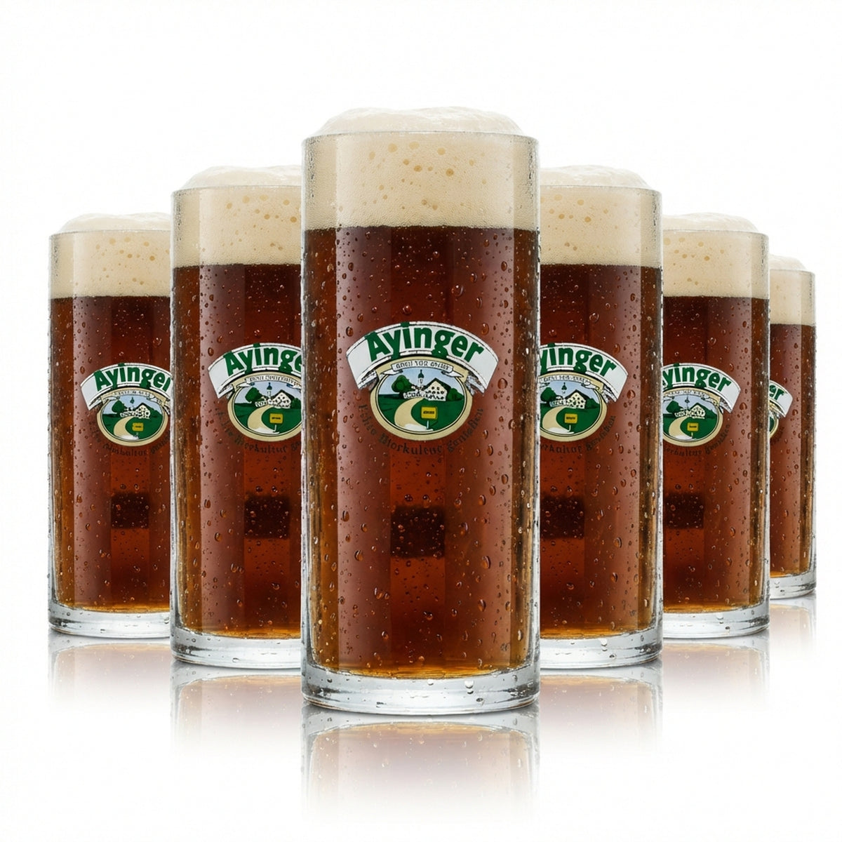 6 verres à bière Ayinger 0,4 l, chope à anse, verre à bière, verre à bière à contour, brasserie Gastr