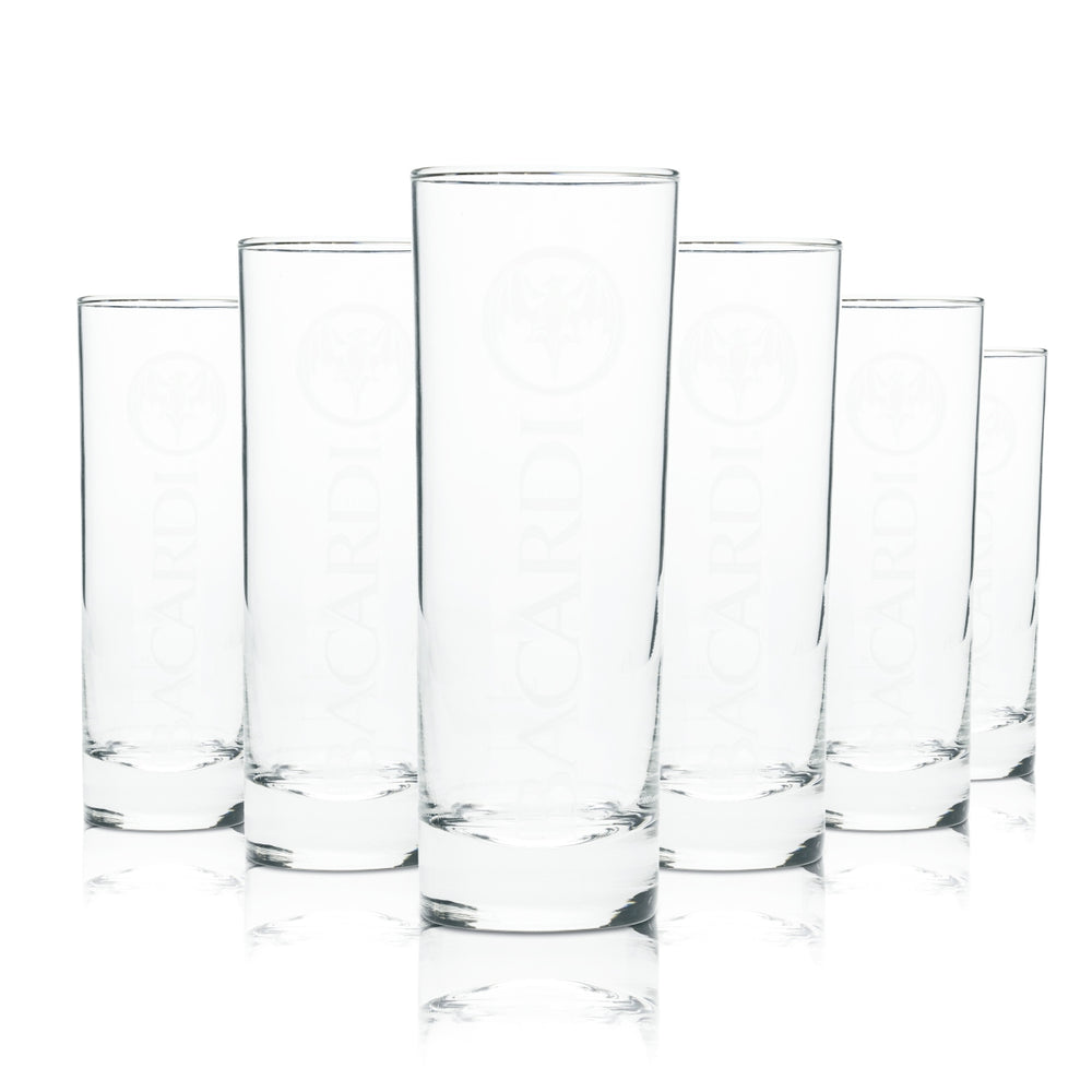 6 verres à rhum Bacardi 0,2 l Verres à cocktail long drink Gastro Razz Oakheart Bar Mix