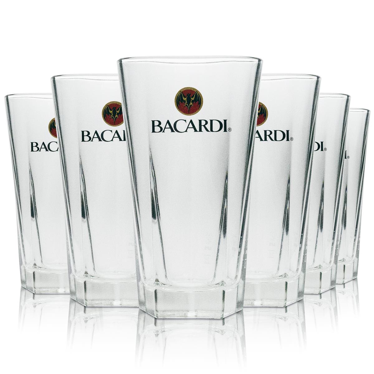 6 verres à rhum Bacardi Longdrink 5eck 355 ml