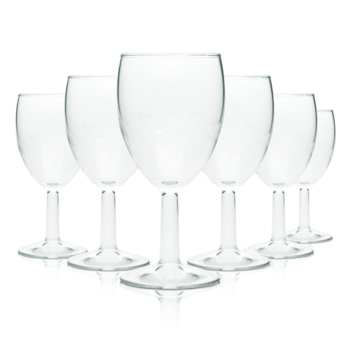 6 verres à eau Bad Driburger 0,2 l, coupe, flûte, tulipe, verres, source minérale, soda