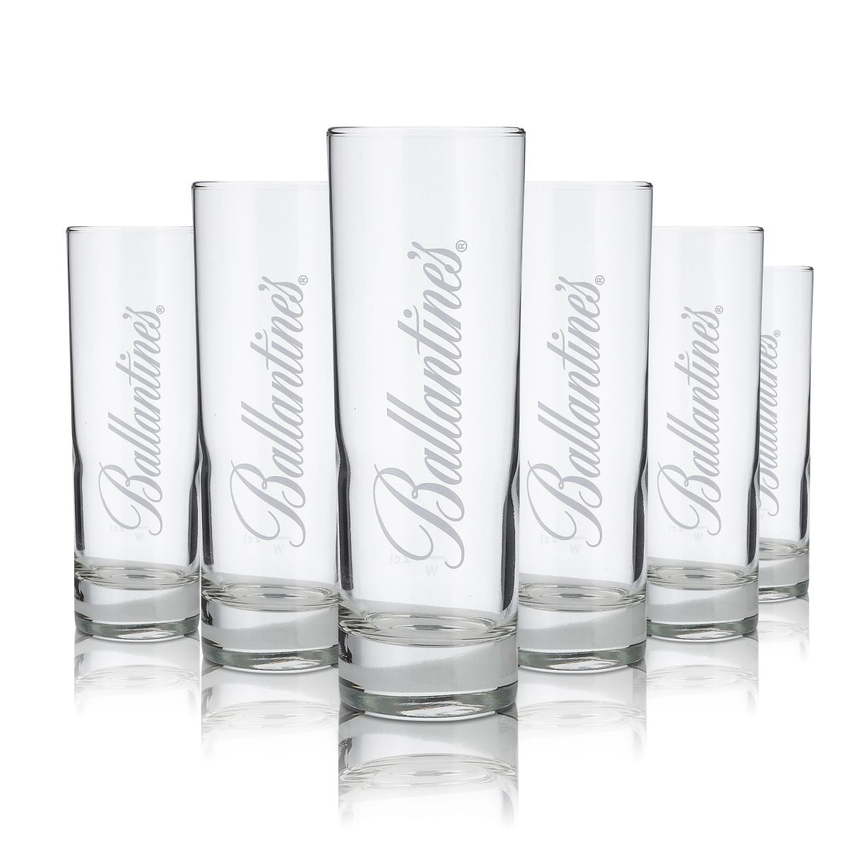 6 verres à whisky Ballantines Scotch Verre à long drink Verre à whisky « Logo vertical » 2 cl