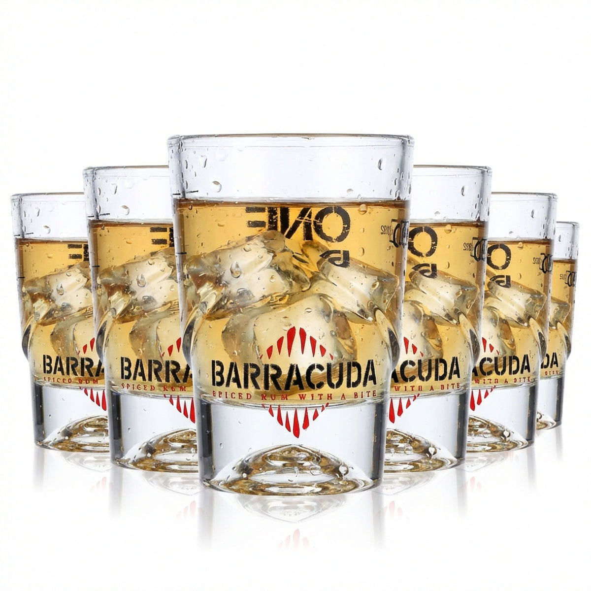 6x Verres à rhum Barracuda Verres à shot courts Verres à shot 4 cl « One Bite »