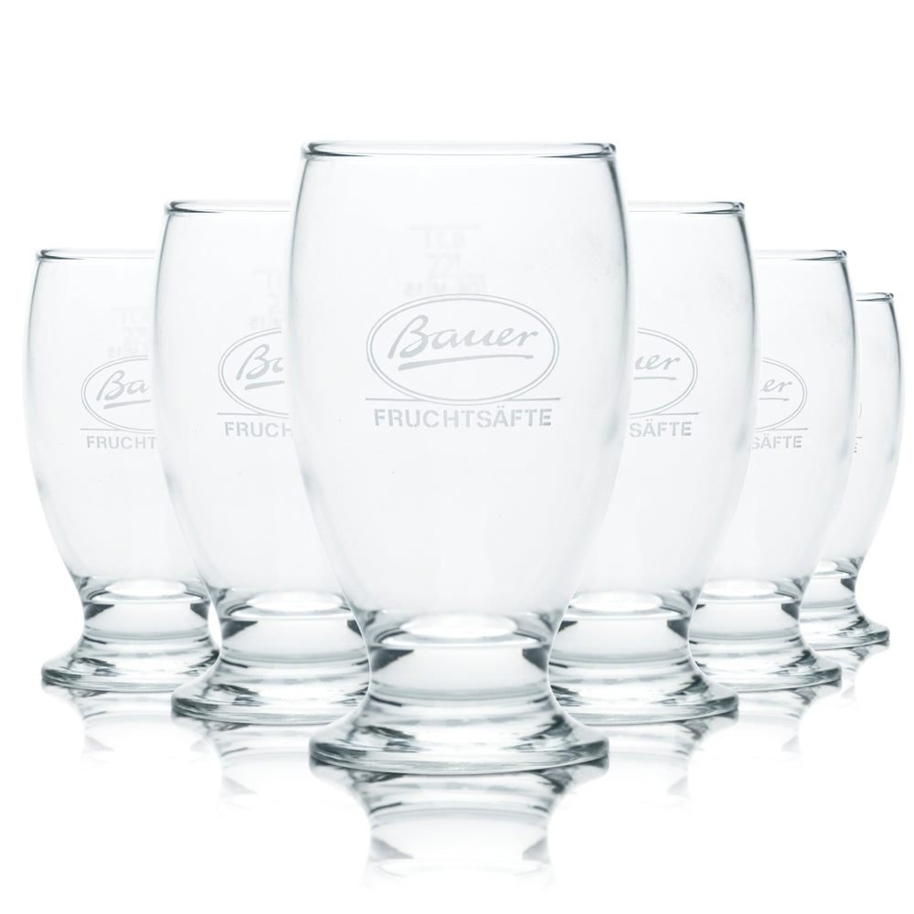 6x Bauer Verre 0,2 l Verre à pied Coupe Verres à jus Limonade Eau minérale Restauration