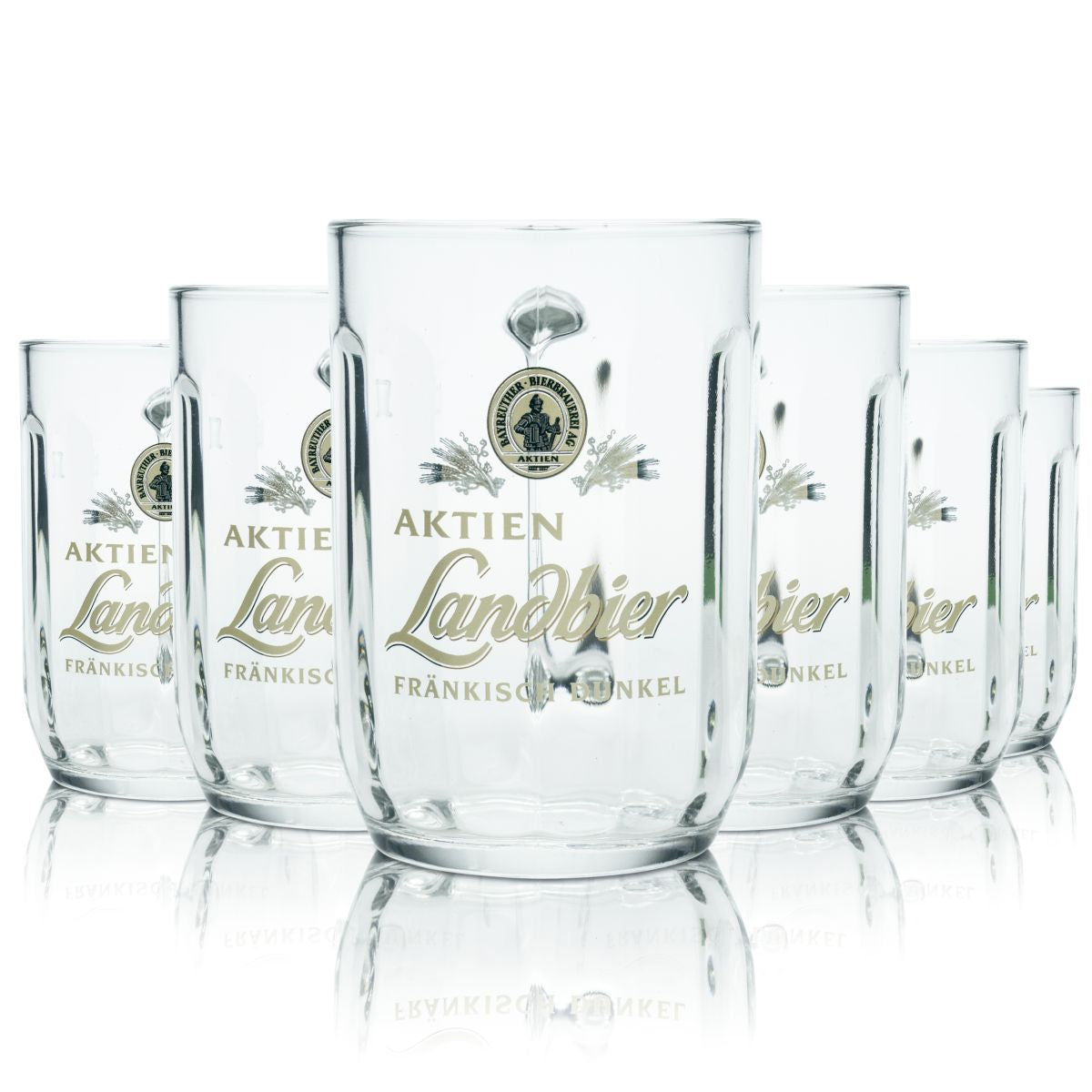 6x Bayreuther Bierbrauerei verre 0,3l contour chope à bière Humpen Seidel ensemble de verres