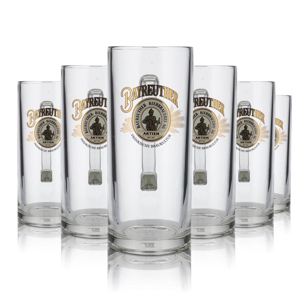 6x Bayreuther Bierbrauerei verre 0,4l chope à bière Humpen Seidel set de verres Gastro