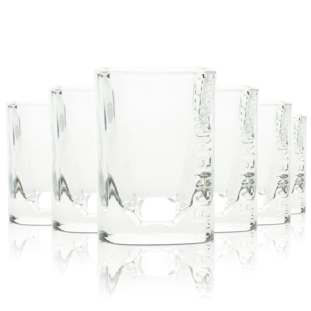6x Becherovka Vodka Verre 4cl Verres à shot Verres à schnaps Stamper Gastro Chêne