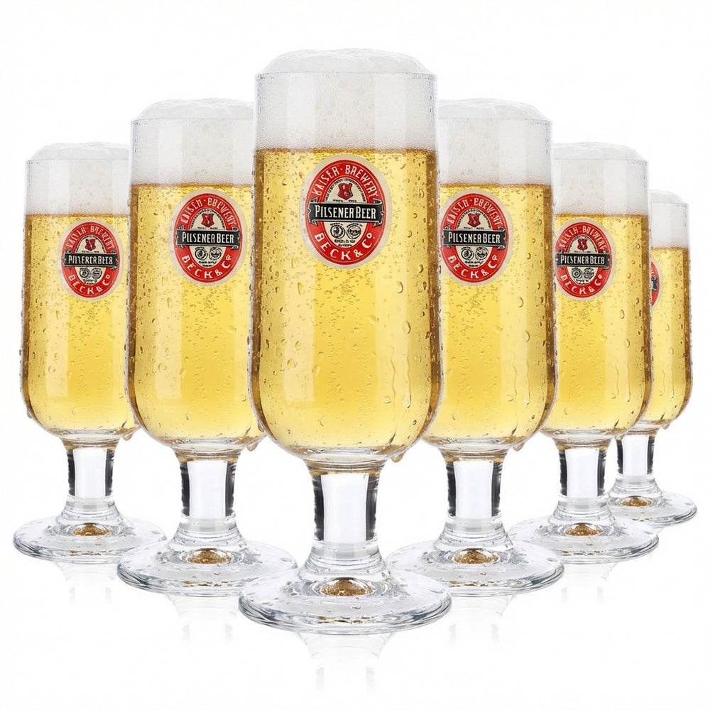Lot de 6 verres à bière Beck's 0,3 l, logo rétro « Pilsener Beer » (Ritzenhoff)