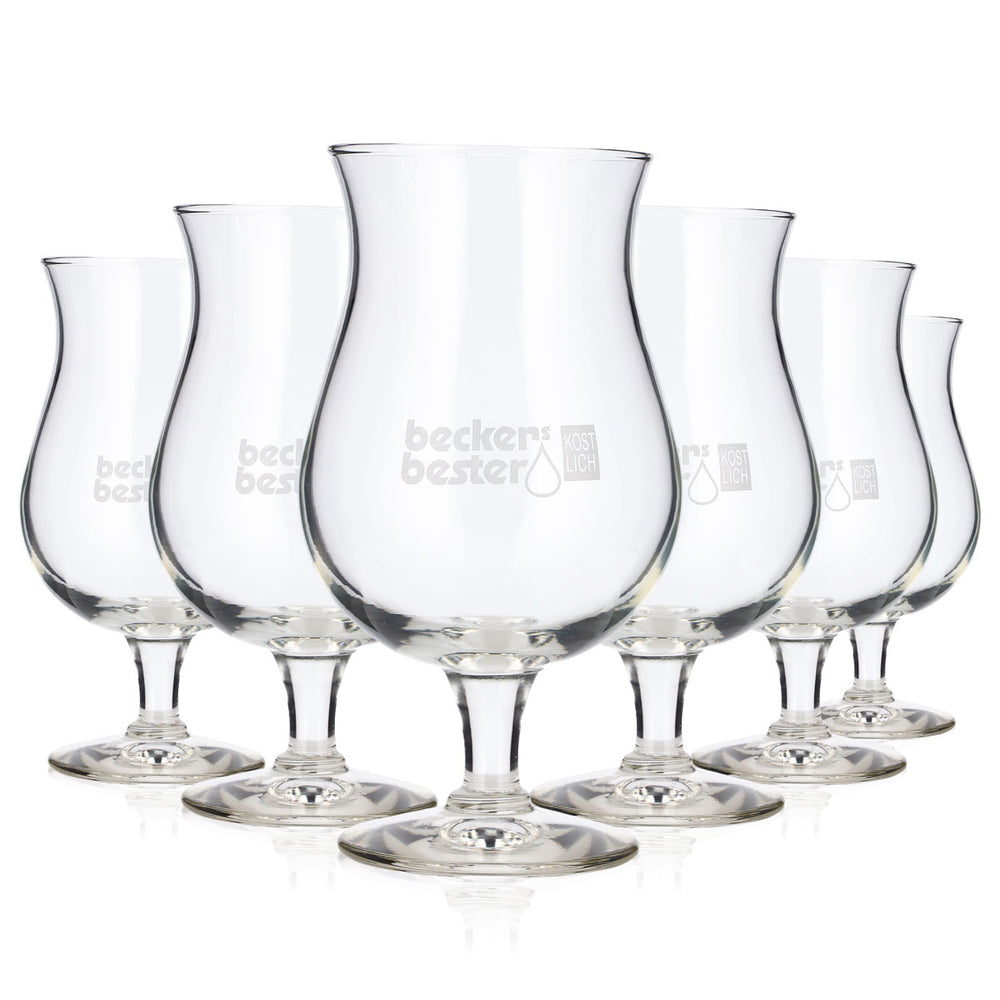 Lot de 6 verres à vin « Becker's Bester » de 0,62 l, forme calice, logo blanc, marque Durabor