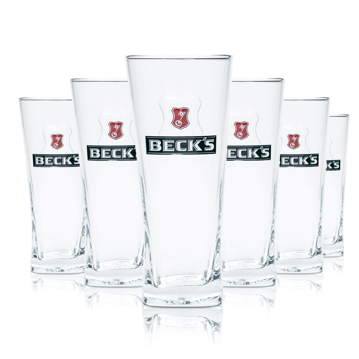 6 verres à bière Becks 0,3 l Henry Willi verres relief imprimés brasserie