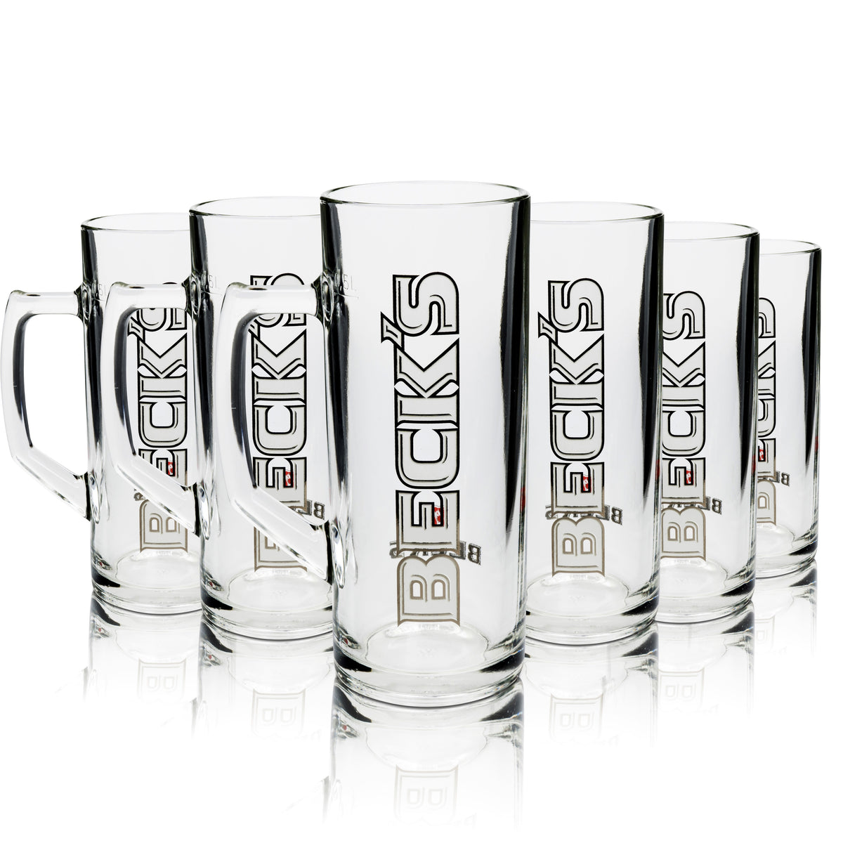 6 chopes à bière Becks 0,5 l Reno Borgonovo Seidel Henkel Gläser Humpem Krüge – Vue 5