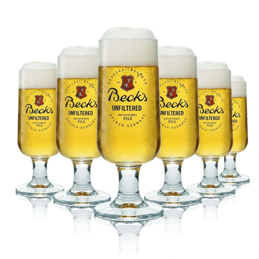 6 verres à bière Becks 0,3 l, forme tulipe, édition spéciale Pils non filtrée naturellement trouble