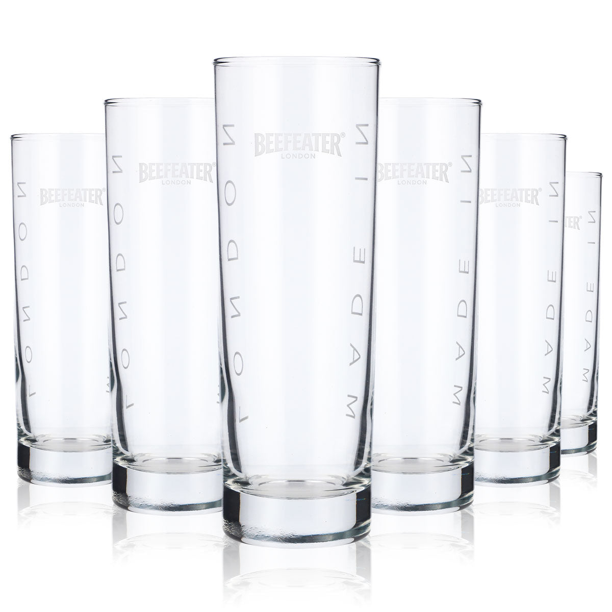 6 verres à gin Beefeater 0,3 l Verre à long drink Logo blanc satiné blanc – Vue 5