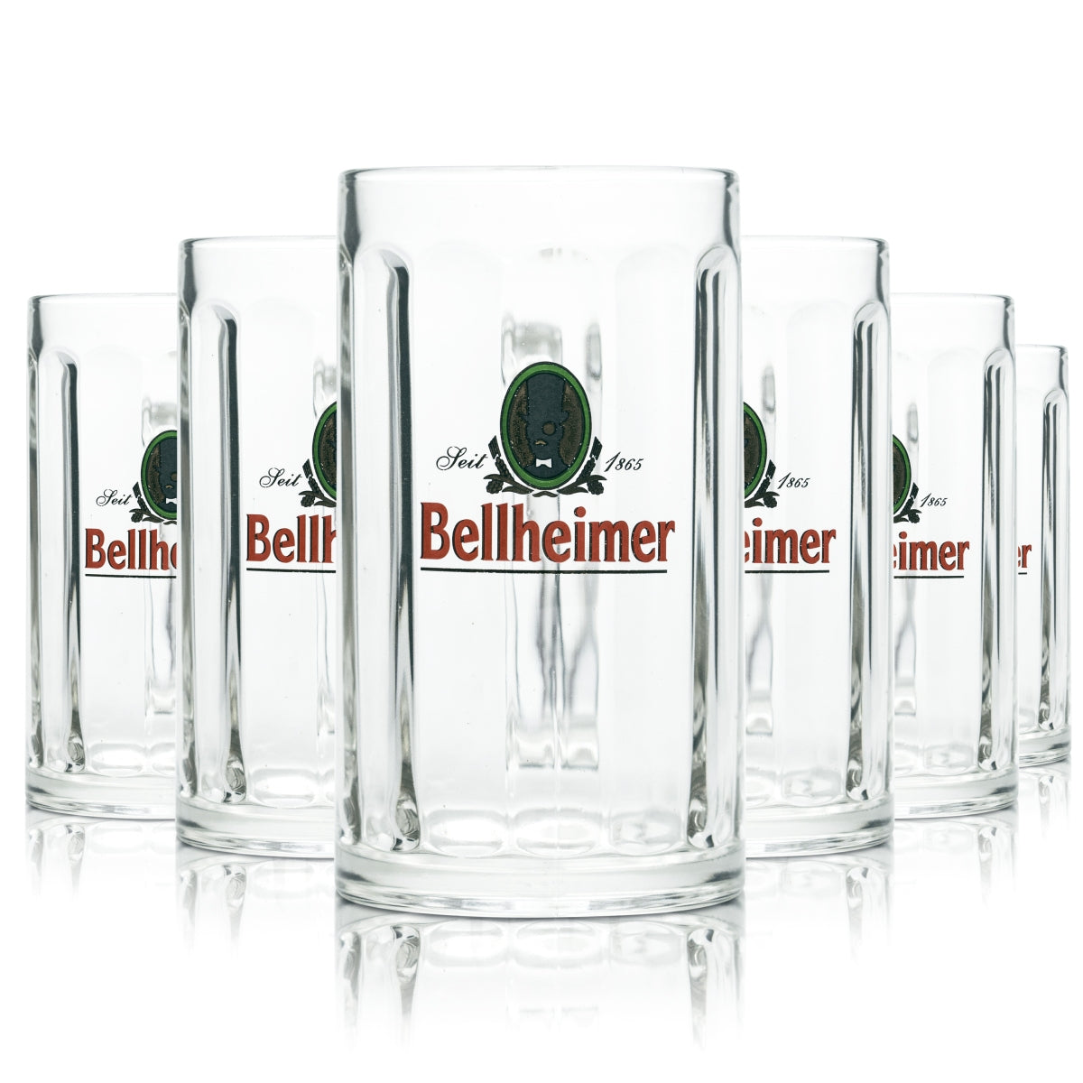 6 verres Bellheimer 0,5 l, forme chope, verres à bière Humpen Seidel, brasserie palatine