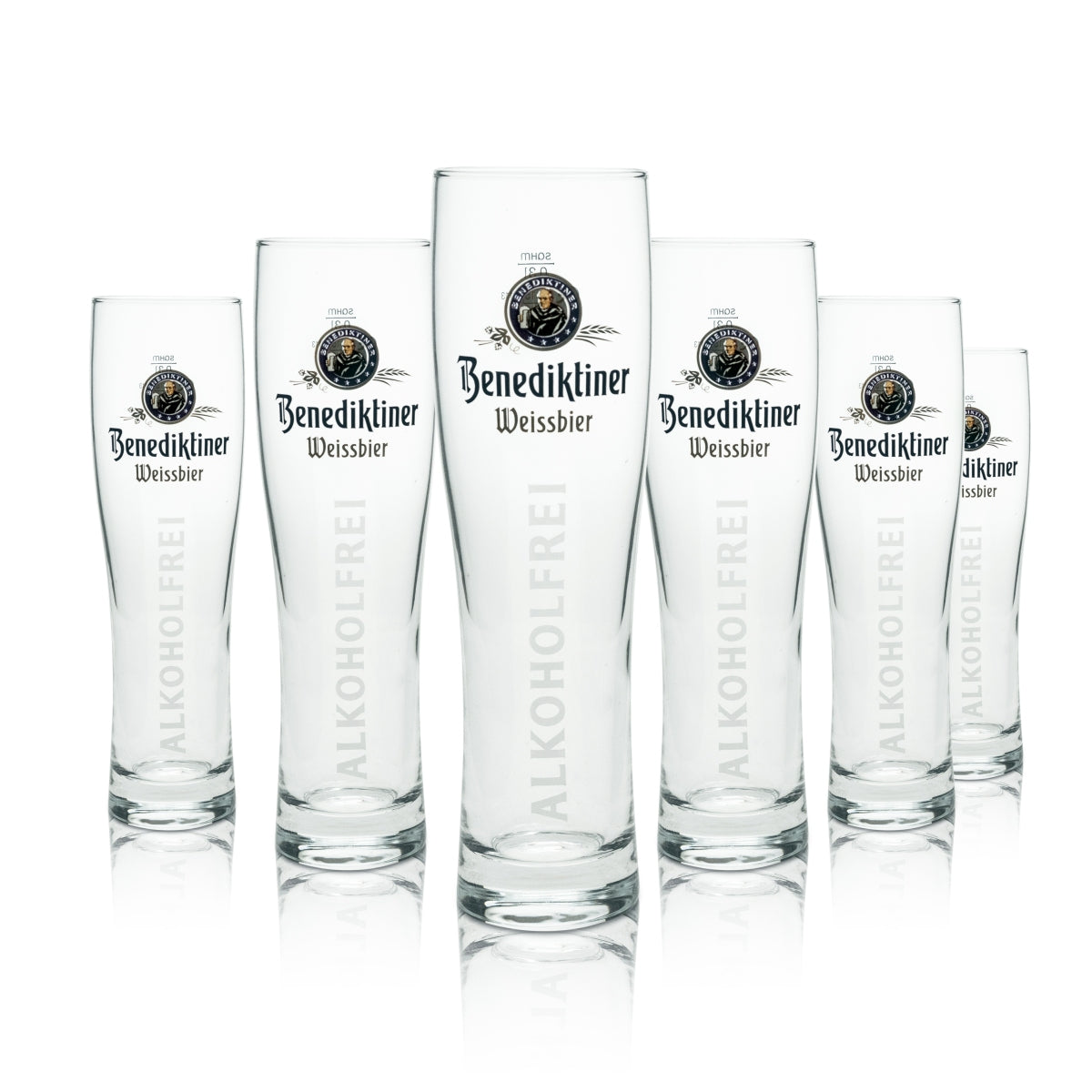 Lot de 6 verres à bière Benediktiner 0,3 l Verres à bière blanche sans alcool avec graduation, adaptés à la restauration – Vue 2