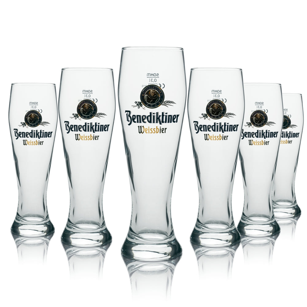6 verres Benedictiner 0,3 l pour bière blanche, levure et bière de blé, verres gastronomiques calibrés
